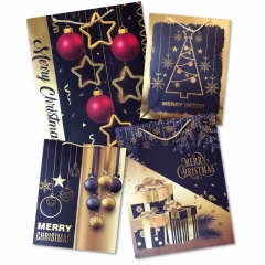 Пакет ЛЮКС 31х40х12см, "Merry Christmas" (Фольга) в асс., Китай