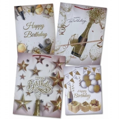 Пакет ЛЮКС 31х40х12см., "HAPPY BIRTHDAY" (Блестки) в асс., Китай