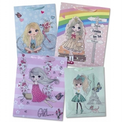 Пакет ЛЮКС 26х32х10см, "МОДНИЦЫ" (Аппликация, блёстки) в асс., Китай