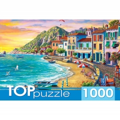 Пазлы 1000 эл. "КУРОРТНЫЙ ГОРОД НА ЗАКАТЕ", "TOPpuzzle", РФ