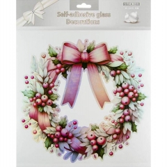 Наклейка декоративная (одностор.)., 28х28 см. "Рождественский венок", "Арт&Дизайн", РФ/пр-во: Китай