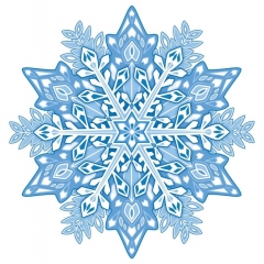 Украшение на скотче (10шт), 15х15см., "Снежинка"( двусторонняя печать), РФ