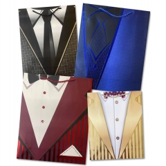 Пакет ЛЮКС 26х32х10см, "КОСТЮМ" ( Фольга) в асс., Китай