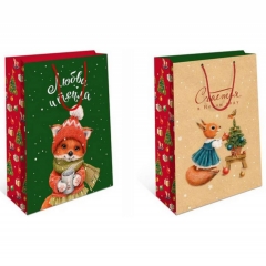 НАБОР Пакетов 33х42,5 см., "Пушистый новый год" (2диз. х 3шт.), "Арт&Дизайн",  РФ/пр-во:Китай