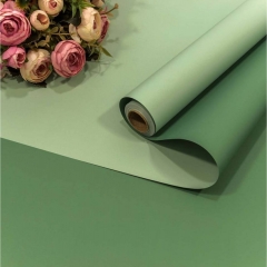 Плёнка 0,58х10м матовая двухсторонняя 65мкм., Светло-зелёный/Зелёный, "OMG gift", Китай