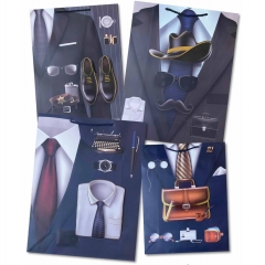 Пакет ЛЮКС 31х40х12см., "МУЖСКОЙ" (Аппликация, фольга) в асс., Китай