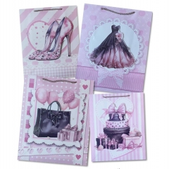 Пакет ЛЮКС 26х32х10см, "ЖЕНСКИЙ ДИЗАЙН" (Аппликация, блёстки) в асс., Китай