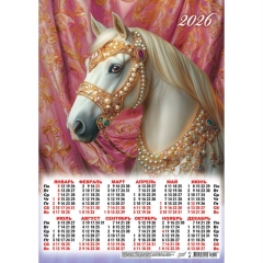 Календарь А3.  "Символ года. Роскошная жизнь",  ООО "Белая Ворона", РФ