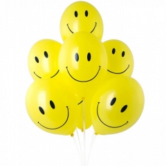 Шар 14" (50 шт) с рис. "Улыбка желт.", BELBAL, Бельгия
