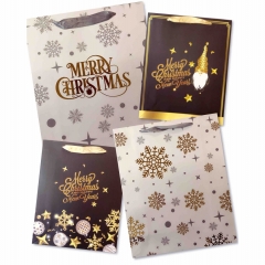 Пакет ЛЮКС 26х32х10см, "Merry Christmas and happy New Year" (Фольга) в асс., Китай