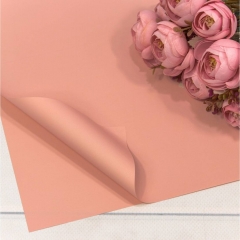 Плёнка в листах 55х55 см., (20 шт.), матовая "Корейская", 65мкм., Персиковый, OMG gift, Китай