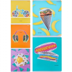 Тетрадь А5,48/кл. (белая бумага) "КОЛЛАЖ И ФАСТФУД", "Prof-Press", РФ