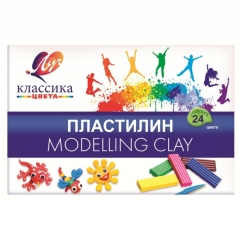 Пластилин 24 цв. со стеком "Классика", ЛУЧ, РФ
