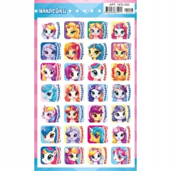 Наклейки д/украшения А6 (20шт.)  блестки. "Оценки. Единорожки", "Принт Плюс"(Лис), РФ