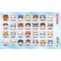 Наклейки д/украшения А6 (20шт.)  блестки. "Оценки. Коты", "Принт Плюс"(Лис), РФ