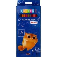 Карандаши цветные 24 цв., пластик.,2М "КОТЕНОК МЯУ", "Profit", РФ/ пр-во: Китай