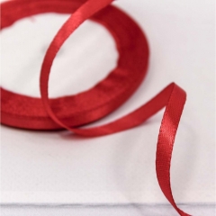 Лента атласная (сатин) 0,6 см. / 25 ярдов., Красный, OMG gift, Китай