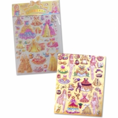 Наклейка дутик (д/украшения) А4/2 листа "Одень куклу-5", Китай