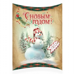 Коробочка для подарка без надписи «С Новым годом!» (в сложенном виде– 10х10 см.)., АО "Праздник ", РФ