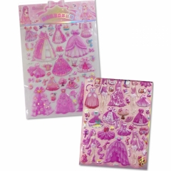 Наклейка дутик (д/украшения) А4/2 листа "Одень куклу-6", Китай