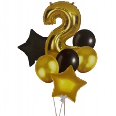 Шары в наборе -2- (Цифра фольга+латекс (набор 7 шт)) в асс., ТМ "OMG GiFT", Китай
