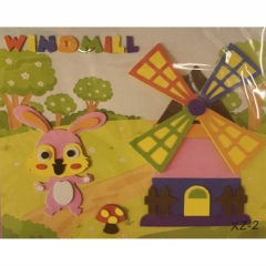 3Д аппликация с фоамираном  c подвижными деталями 25,5х21 см. "МЕЛЬНИЦА" в асс., Китай