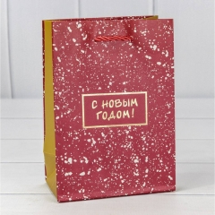Пакет 14х20х8см. "Новый год" 210г/м2, в асс, OMG Gift, Китай
