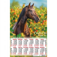 Календарь А2. "Символ года.  Конь в яблоках",  ООО "Белая ворона", РФ