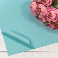 Плёнка в листах 55х55 см., (20 шт.), матовая "Корейская", 65мкм., Бирюзово-голубой, OMG gift, Китай