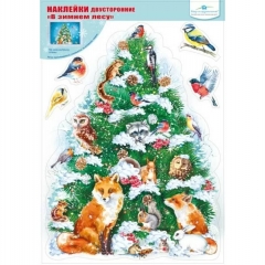 Наклейка двухстор. д/декорирования «В зимнем лесу» 47,4х33 см., (512), ООО "Открытая планета", РФ