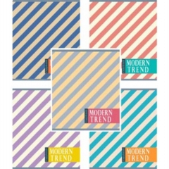 Тетрадь УЗКАЯ ,48л./кл., 14,5х20,3см. (серая бумага) "ЦВЕТНЫЕ КОСЫЕ ПОЛОСЫ", Remix,РФ