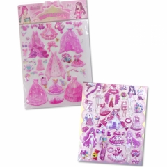 Наклейка дутик (д/украшения) А4/2 листа "Одень куклу-7", Китай