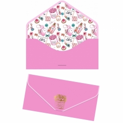 Конверт для денег (19х9см.), "Нежное прикосновение" ТЕБЕ! (Soft Touch, фольга, цветной оборот), "Стильная открытка", РБ