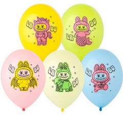 Шар 14" (50 шт) паст, с рис. "Эльфы плюшевые куклы", "BELBAL", Бельгия