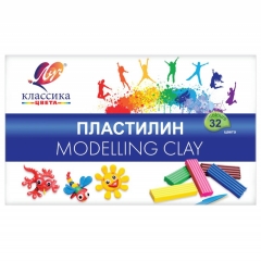 Пластилин 32 цв. со стеком "Классика", ЛУЧ, РФ