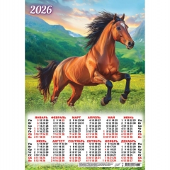 Календарь А3.  "Символ года. Грациозный скакун",  ООО "Белая Ворона", РФ