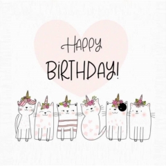 Мини-открытка в букет одинарн., 7х7см. "Happy Birthday!", "Стильная Открытка", РБ Мини-открытка в букет одинарн., 7х7см. "Happy Birthday!", "Стильная Открытка", РБ