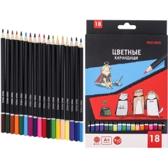 Карандаши цветные 18 цв., дерево.,2М "MINI FRIENDS", " Prof-Press", РФ/ пр-во: Китай