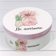 Коробки Набор 1/3 Круглые 25,5*11,5 "Be awesome", OMG gift, Китай