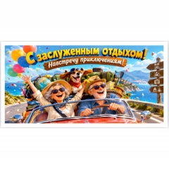 Конверт для денег  "С заслуженным отдыхом!", "Стильная открытка", РБ