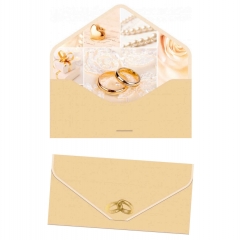Конверт для денег (19х9см.), "Нежное прикосновение" СВАДЬБА (Soft Touch, фольга, цветной оборот), "Стильная открытка", РБ