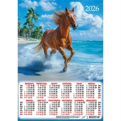 Календарь А3.  "Символ года. Отдых круглый год",  ООО "Белая Ворона", РФ