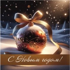 Мини-открытка одинарн., 7х7см. "С Новым Годом!", "Стильная Открытка", РБ