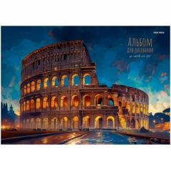 Альбом для рисования А4, 40л, склейка, "МИРОВАЯ АРХИТЕКТУРА", 100 г/м2, "PROF-PRESS", РФ