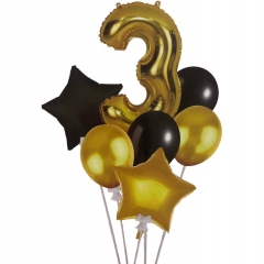 Шары в наборе -3- (Цифра фольга+латекс (набор 7 шт)) в асс., ТМ "OMG GiFT", Китай