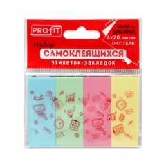 Этикетки-закладки бумажные .самокл., 4цв, Profit, Китай