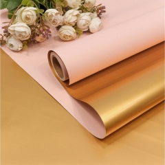 Плёнка 0,58х10м., матовая двухсторонняя, 60мкм., Золотой/Персиковый, "OMG gift", Китай