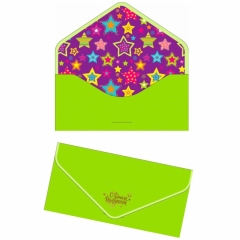 Конверт для денег (19х9см.),"Нежное прикосновение" С ДНЕМ РОЖДЕНИЯ! (Soft Touch, фольга, цветной оборот), "Стильная открытка", РБ