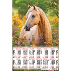 Календарь А2. "Символ года. В полевых цветах",  ООО "Белая ворона", РФ