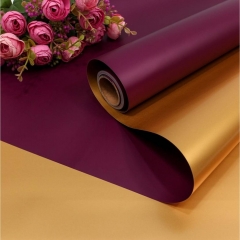 Плёнка 0,58*10м матовая двухст. 60мкм  Золотой/Бордово-фиолетовый, OMG gift, Китай